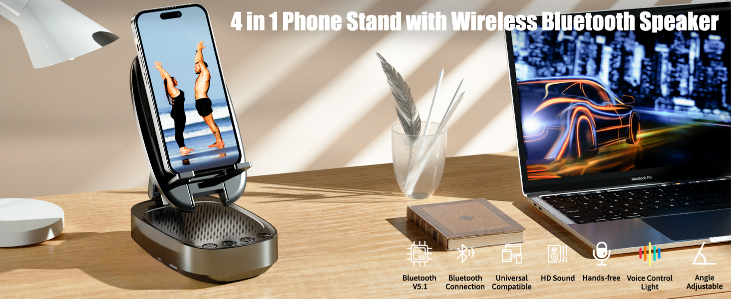phone holder with speaker