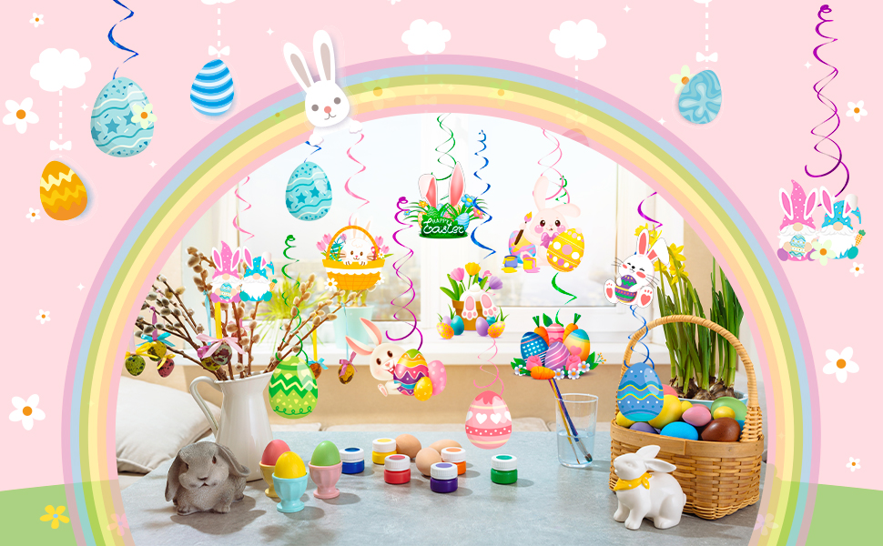 easter party hanging swirls