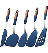 To encounter 5 Pieces Silicone Spatula Set, Non-Stick Silicone Turner Spatulas, Heat Resistance C...