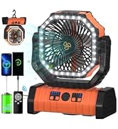 ADUST Camping Fan - 20000mAh Battery Powered Fan Battery Operated Rechargeable Portable Outdoor T...