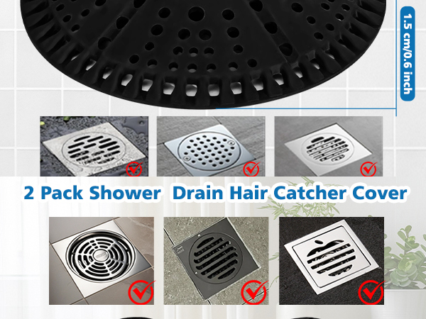 blakc shower drain hair catcher