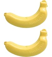 ZGLUZP 2 Pcs Yellow Banana Storage BPA-Free Outdoor Travel Case,Keep Fresh Banana Keeper and Prot...