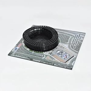 3D printed black stadium glued onto a color-printed map board for architectural presentation