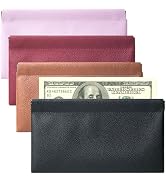 4 Pack Squeeze Top Money Bag, PU Leather Cash Pouches, 7.87 X 4.3 Inch Portable Cash Bag, Multipu...
