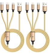USB Multi Charging Cable for All Devices, Nylon 3 in 1 Multiple Charger Cable Charger with Multip...