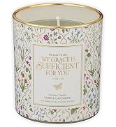 Christian Art Gifts Grace is Sufficient Bible Verse Scented Candle: Soy Wax, Pure Essential Oils,...