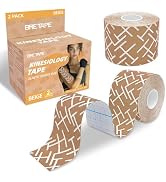 Kinesiology Tape Rolls – 2-Inch x 16 ft Waterproof and Hypoallergenic Athletic Tape for Muscle Su...