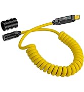 Poyiccot Coiled USB C Extension Cable, Coiled USB C Male to Female Extension Cable 140W, 20Gbps U...