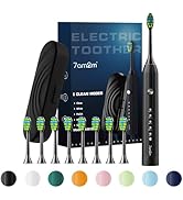 7AM2M Sonic Electric Toothbrush for Adults and Kids, with 8 Brush Heads and Travel Case,5 Modes w...