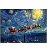 500 Piece Christmas Jigsaw Puzzle for Adults – Santa Claus Sleigh & Reindeer in Starry Night, 21"...