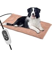 Annchwool Pet Heating Pad for Puppy Cat Dog-6 Adjustable Temperature & 5 Timer-27.5x15.7in Waterp...