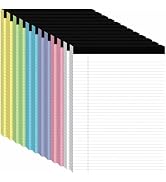 12Packs Legal Pads 8.5 x 11 Inch, 50Sheets/Pack, College Ruled & Perforated Colored Writing Pads,...