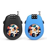 Retractable Cable Lock 25.6in, Compact 3-Digit Combination Bike Lock with Length Control Button f...
