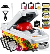 Professional All-in-1 Vegetable Chopper, Veggie Chopper, Mandoline Food Slicer, Veggie Chopper Wi...