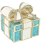 Mini Enamel Rhinestones Bow-knot Jewelry Box Bow-knot Hinged Trinket Box Bow Bling Trinket Box Mi...