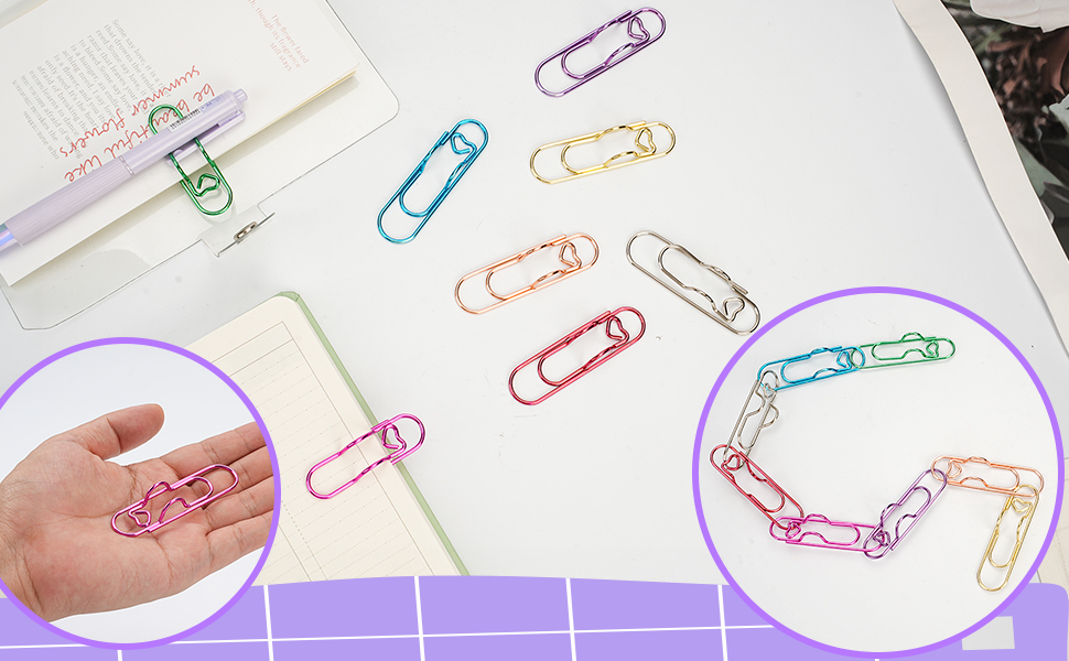 colorful paper pen clips