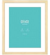 LaVie Home 20x24 Picture Frame Beige Oak Wood Poster Frame, Display Pictures 16x20 with Mat or 20...