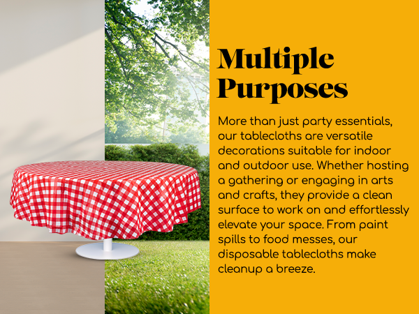 Grandipity Plastic Table Cloth GINGHAM RED