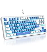Mosptnspg 80% TKL Wired Mechanical Keyboard,RGB Backlit Gasket Mount 87 Key Hot Swappable Custom ...
