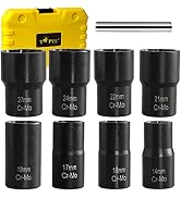 TOPEC Bolt Extractor Set, 9 Piece Lug Nut Remover Socket Tool, 1/2" Drive Impact Wheel Lock Remov...