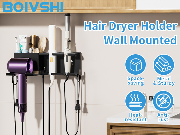 hair tool organizer wall mount