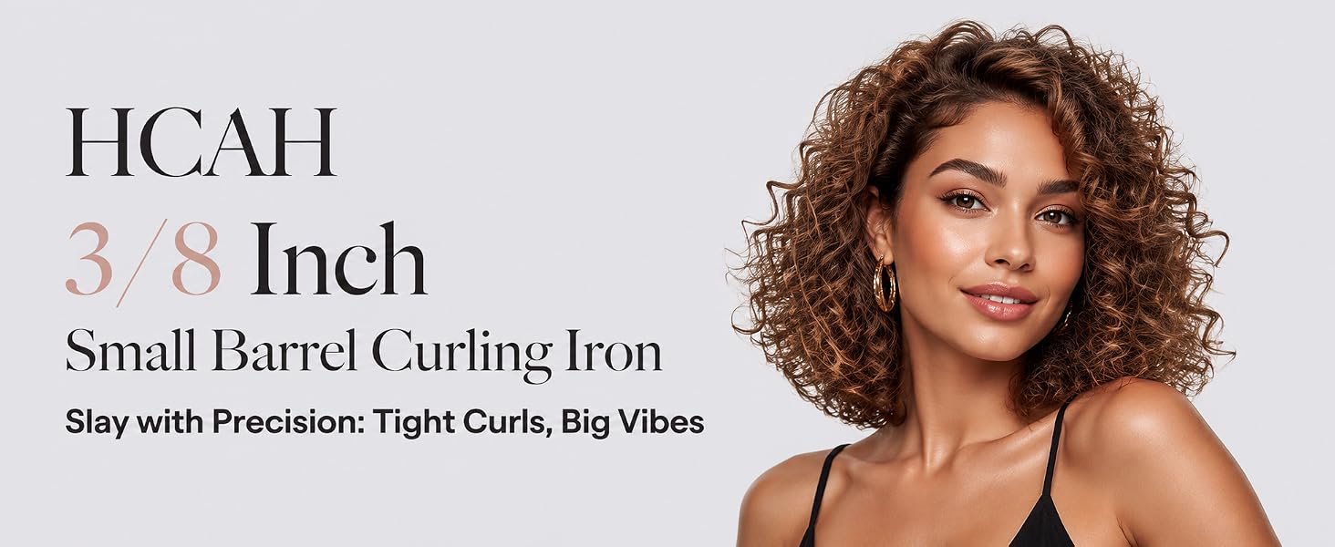HCAH 3/8 Inch Small Barrel Curling Iron