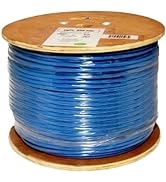 Vertical Cable Cat6, 550 MHz, Shielded, 23AWG, Solid Bare Copper, 1000ft, Bulk Ethernet Cable, Blue