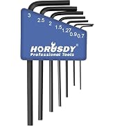 SEDY 7-Piece Mini Hex Key Metric Set, L Shape Allen Wrench, 0.7mm, 0.9mm, 1.27mm, 1.5mm, 2mm, 2.5...