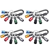 GrenPRO 6Pcs Bit Holder Chain 4 Sets,1/4 Hex Shank Aluminum Alloy Screwdriver Bit Holder,Portable...