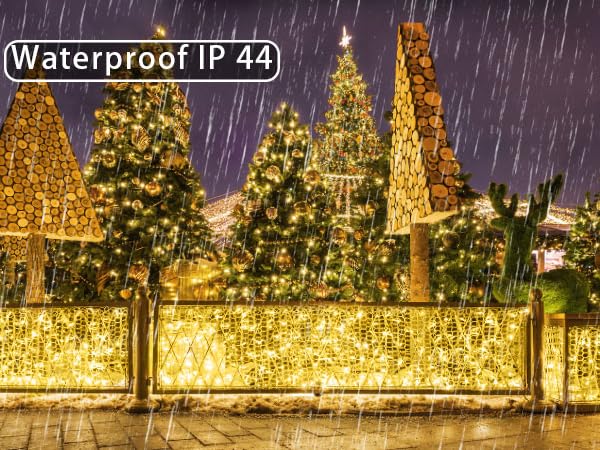 christmas trees in the rain