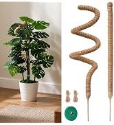2 Pack Monstera Plant Support 50 Inch Moss Pole Bendable Monstera Support Tall Handmade Moss Pole...