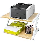 Wood Printer Stand with Storage Under Desk Shelf Printer Table Stand for Office Storage Organizer...