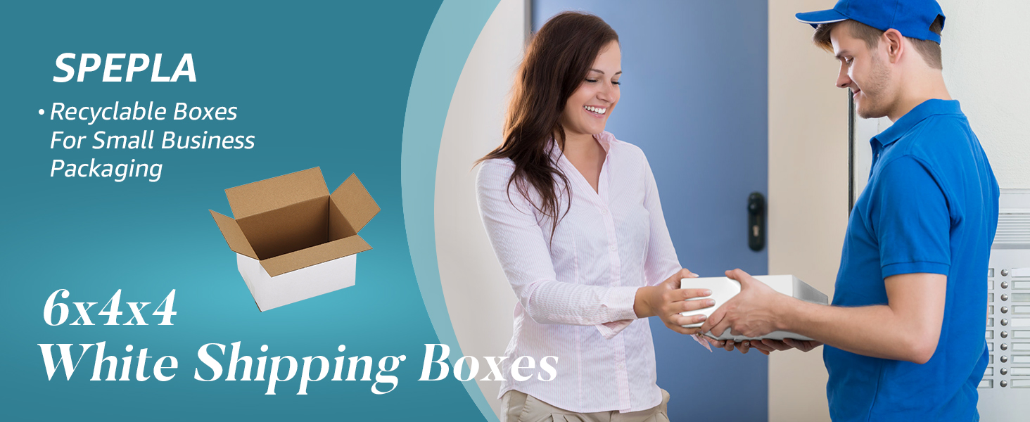 white shipping boxes 6x4x4