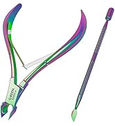 Cuticle Trimmer with Cuticle Pusher Professional Stainless Steel Cuticle Cutter Sharp Blades Doub...