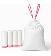 13 Gallon Drawstring Trash Bags for Kitchen – Tall White Garbage Bags with Easy Tear-Off Roll, He...