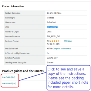 power and motherboard diagnostic kit User Guide and Manual on listing for download