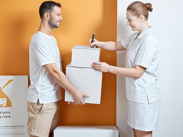 White shipping boxes