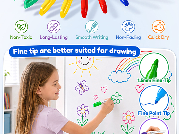 dry erase markers fine tip