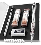 Nicpro Blocky Gear 0.3 mm Mechanical Pencils Set in Case, Metal Pencil with 120 PCS Lead Refills,...