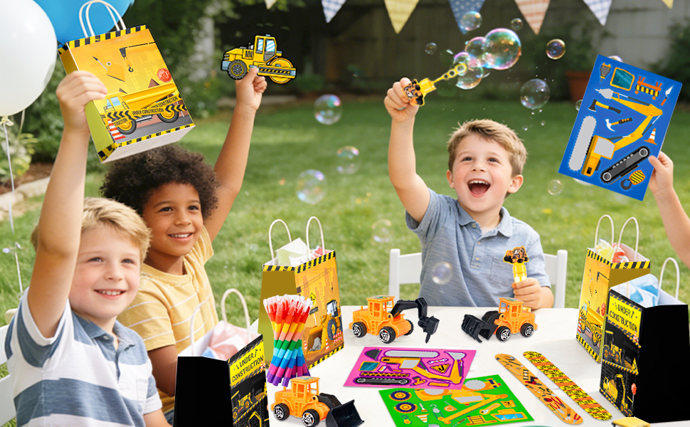 construction truck party favors
