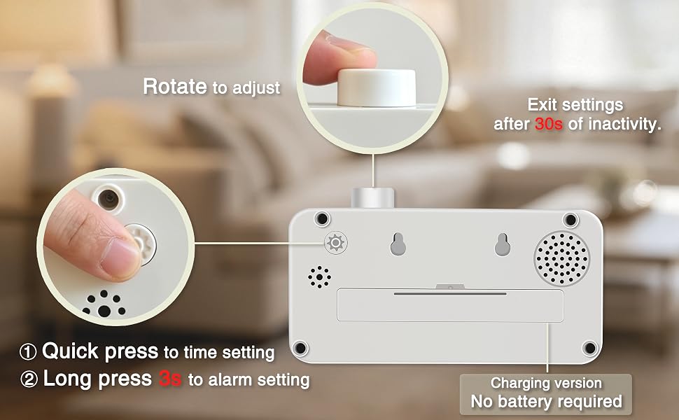 how to use the setting of alarm and time