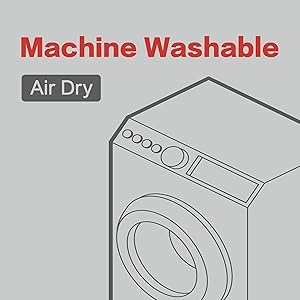 Machine washable, hang to dry