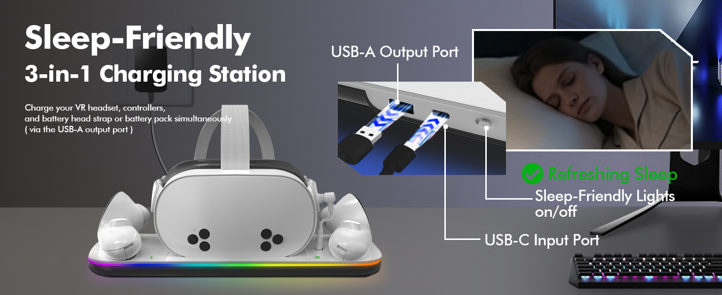 Charging Dock Compatible with Meta Oculus Quest 3/3S