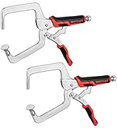MAXPOWER 12.5-Inch Pocket Hole Clamp, 2 Pack Right Angle Clamp for Woodworking and Pocket Hole Jo...