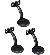 QCAA Heavy Duty Zinc Die Cast Handrail Bracket, Aged Oil Rubbed Bronze, 3 Pack, Made in Taiwan