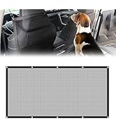 PLALEI Car Dog Barrier Net,Dog Car Divider with Adjustable Ropes and Hooks One-Piece Design Mesh ...