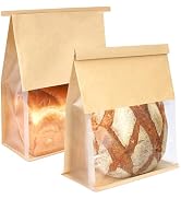 Foranda 50 Pack Bread Bags with Tabs for Homemade Sourdough Bread, 8.7x4.3x11 Inches Tin Tie Tab ...