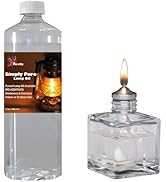 Firefly Aura Petite Refillable Glass Oil Lamp + Firefly Liquid Paraffin Fuel - 32 Oz