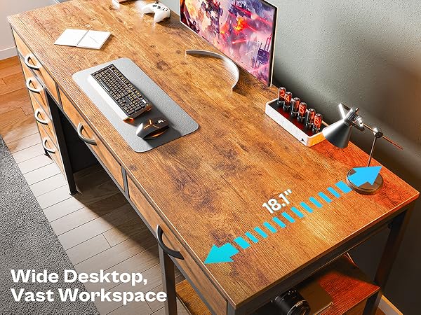 Computer Desk with 6 Drawers