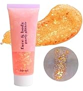 Go Ho Orange Face Body Glitter,Singer Concerts Orange Face Paint Glitter Makeup,Holographic Chunk...